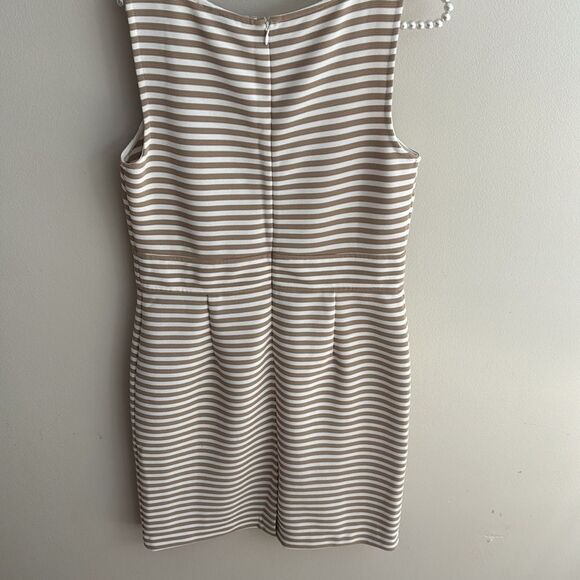 LOFT Beige and White Striped Dress size 6 - Picture 5 of 5